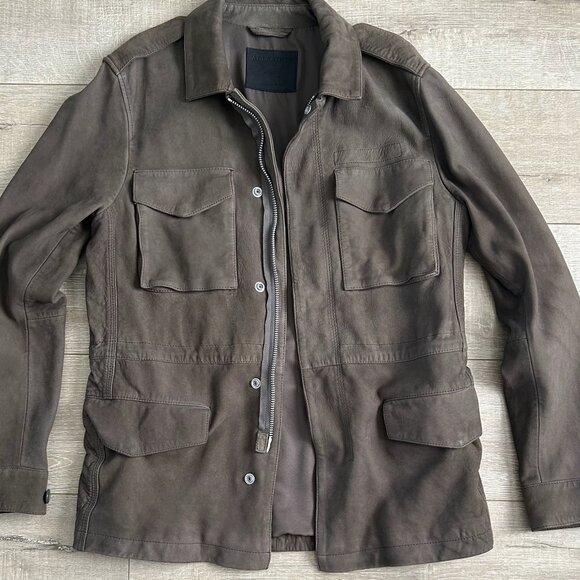 All Saints Courte Mens Nubuck Field Jacket, Like New, Size M - Picture 1 of 14